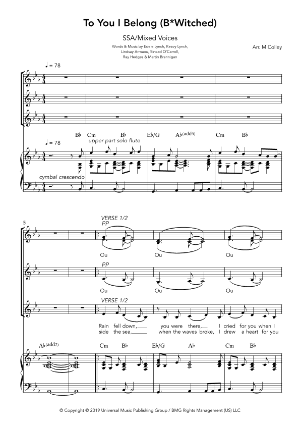 To You I Belong (arr. M Colley)