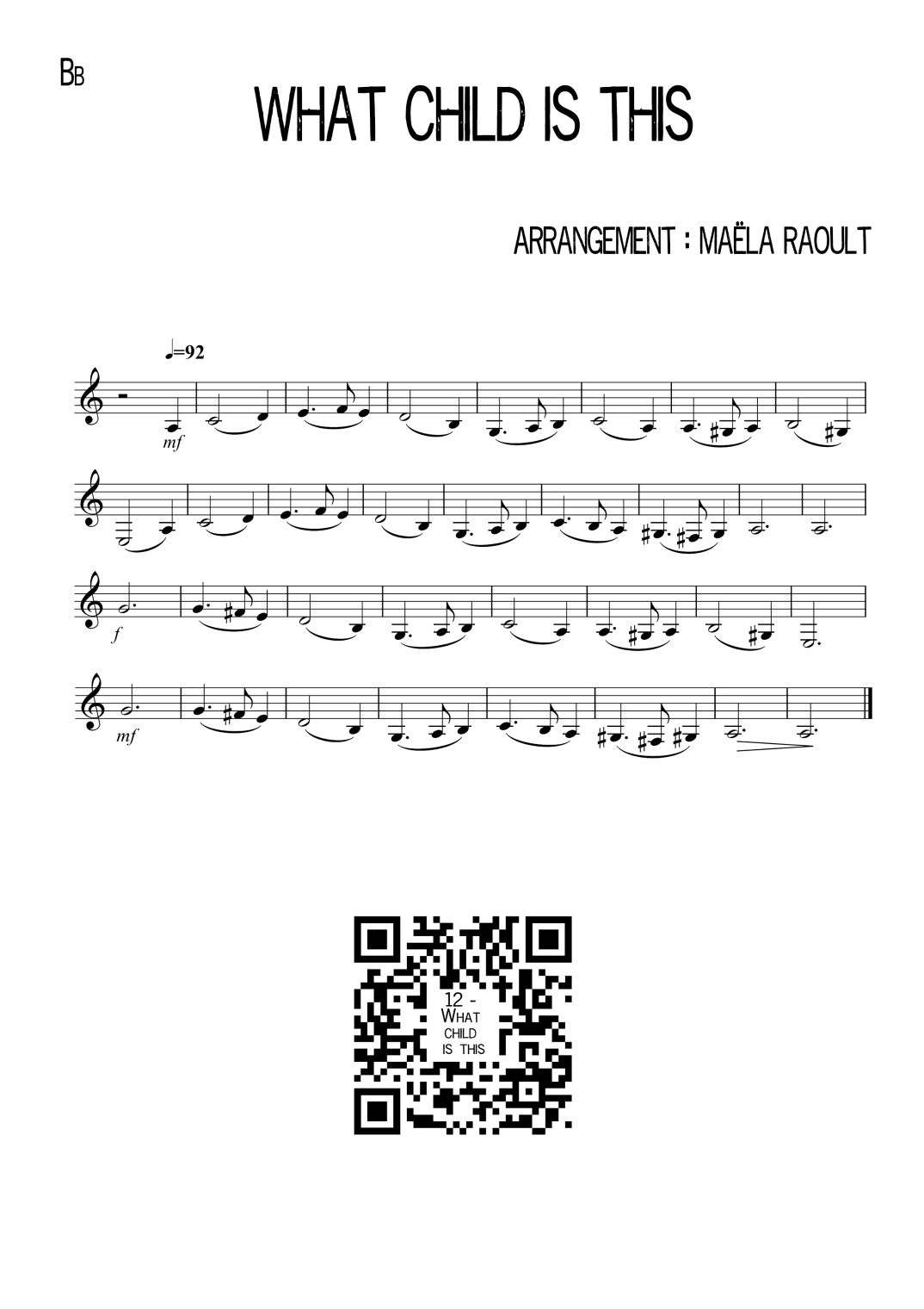 What child is this (arr. Maëla Raoult)