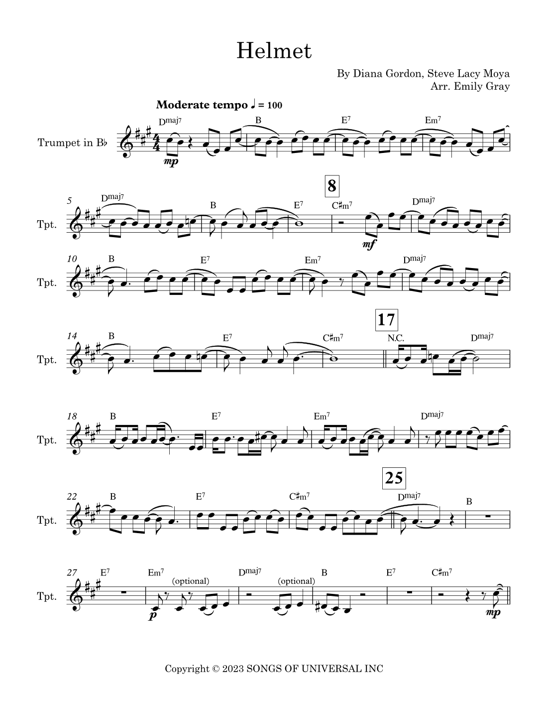 Helmet (arr. Emily Gray)
