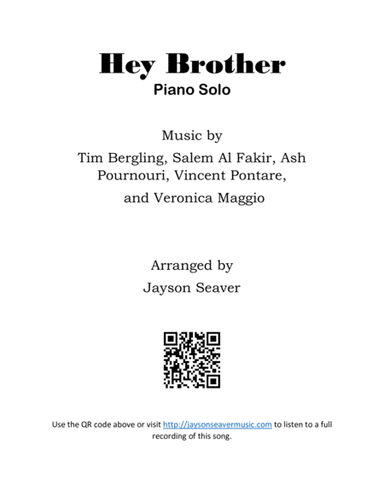 Hey Brother (arr. Jayson Seaver)