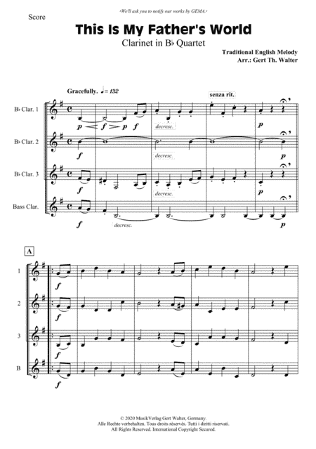 This Is My Father's World (arr. Gert Th. Walter)