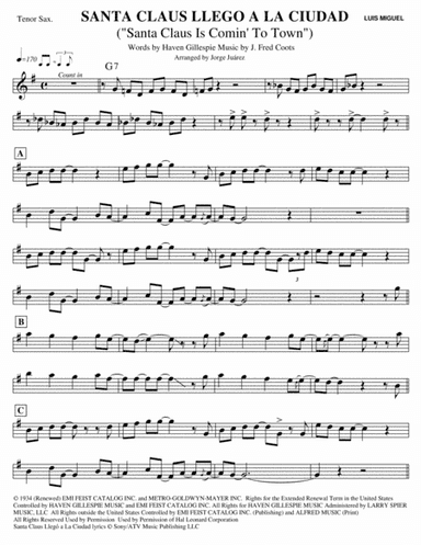 Santa Claus Is Comin' To Town (arr. Jorge Juárez)