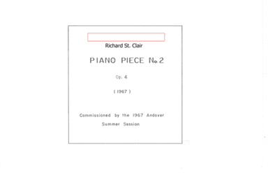 Piano Piece no. 2 for Piano Solo (1967)