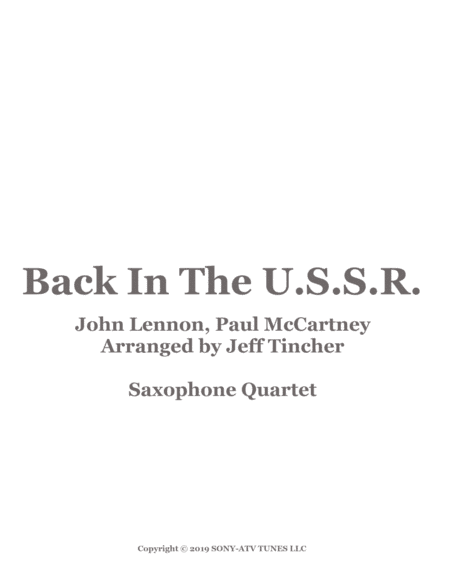 Back In The Ussr (arr. Jeff Tincher)