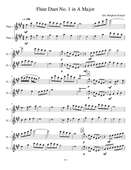 Flute Duet No.1 in A Major