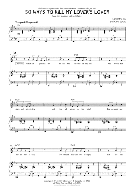 Fifty Ways to Kill My Lover's Lover [Solo] (from After it Rains - A New Musical)