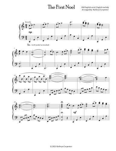 The First Noel (Advanced Intermediate) (arr. Kathryn Carpenter)