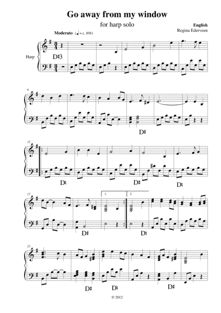 Go away from my window - lever harp solo