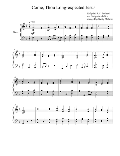 Come Thou Long-Expected Jesus (arr. Sandy McIntire)