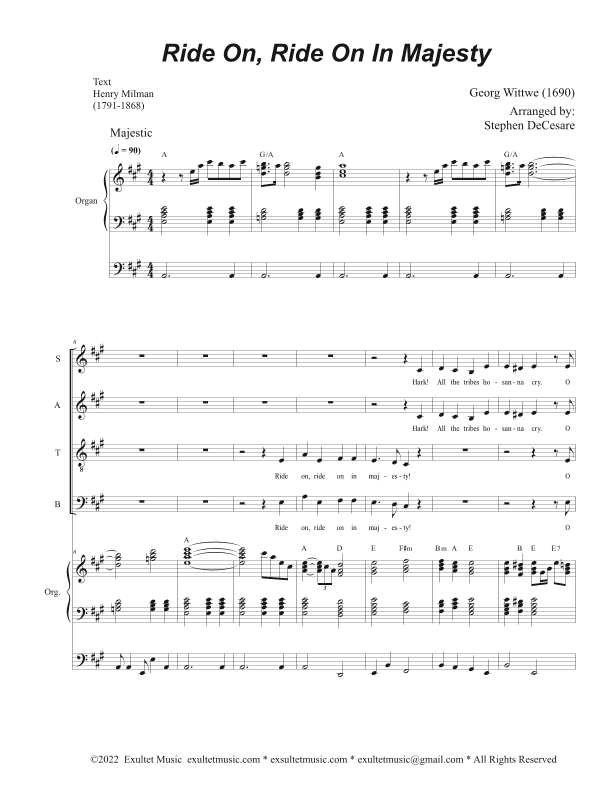 Ride On, Ride On In Majesty (Vocal Quartet - (SATB) (arr. Stephen DeCesare)
