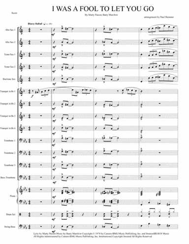I Was A Fool To Let You Go (arr. Paul Hemmer)