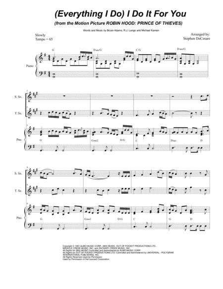 (Everything I Do) I Do It For You (arr. Stephen DeCesare)