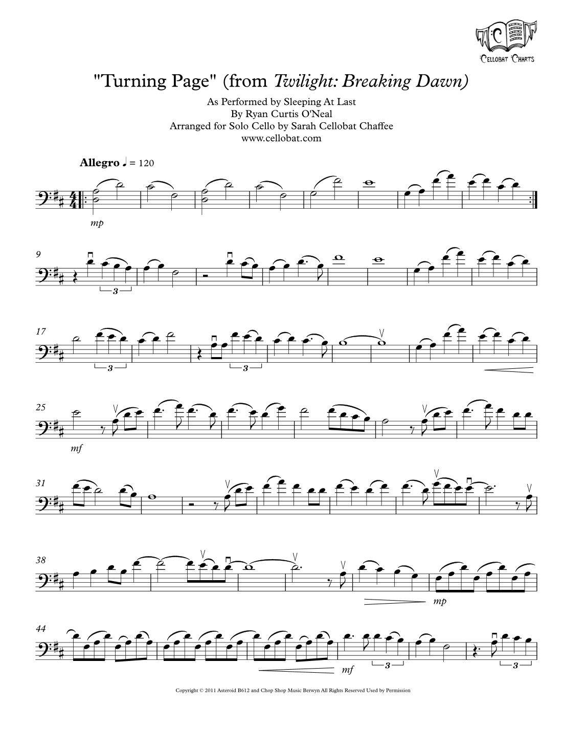 Turning Page (arr. Sarah Cellobat Chaffee)