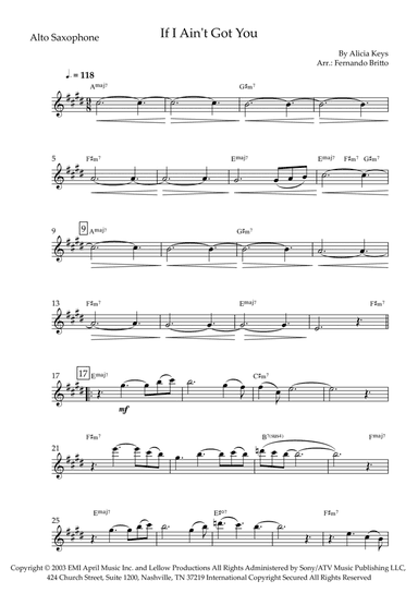 If I Ain't Got You (arr. Fernando Britto)