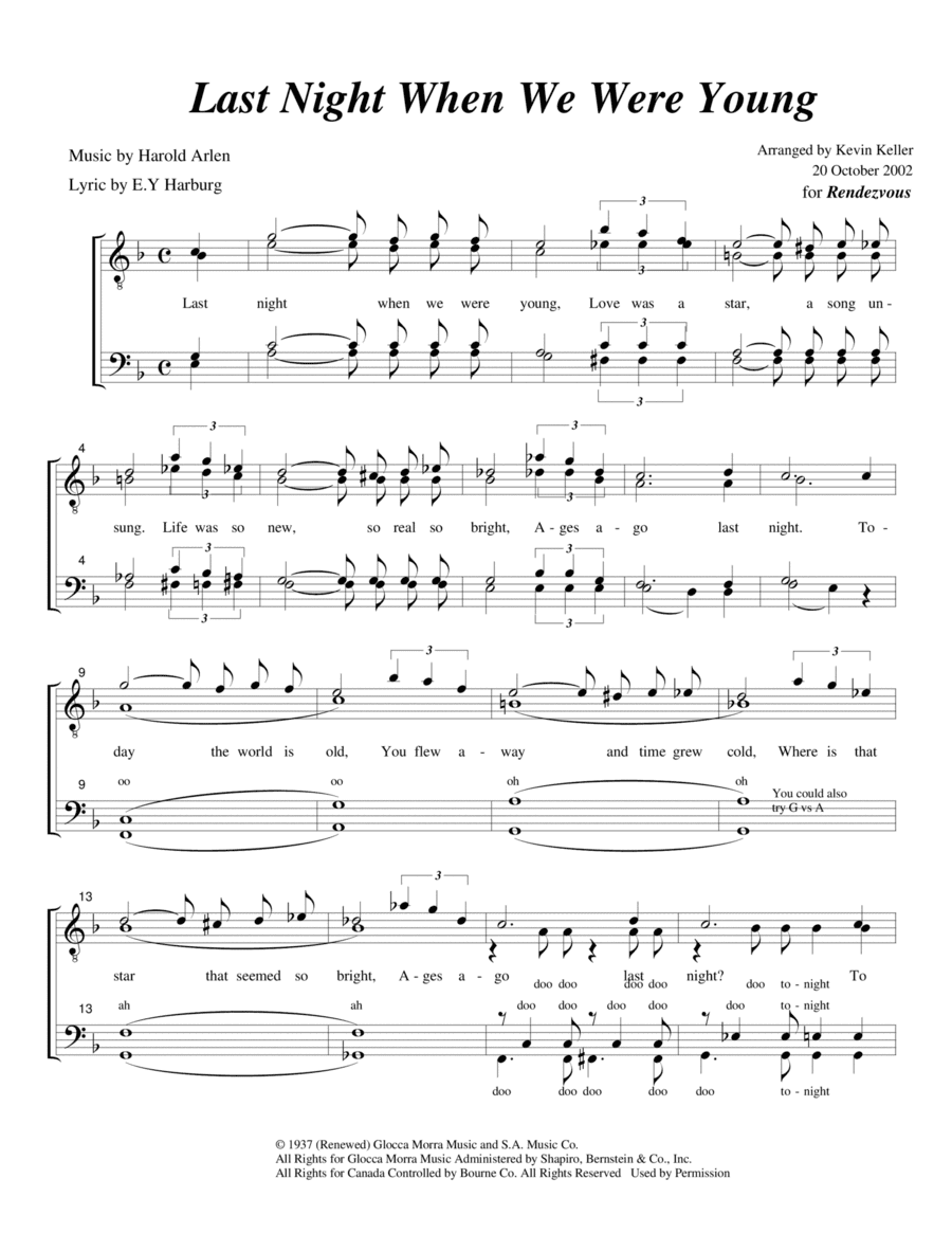 Last Night When We Were Young (arr. Kevin Keller)