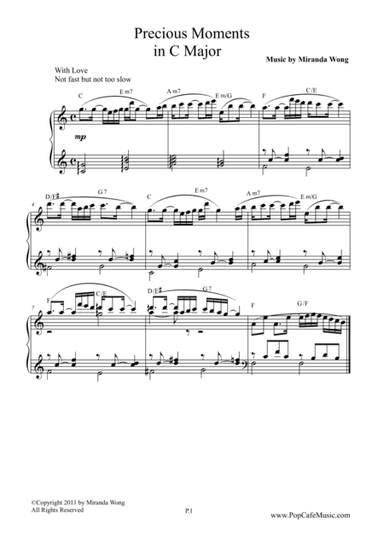 Precious Moments in C Key - Wedding Piano Music