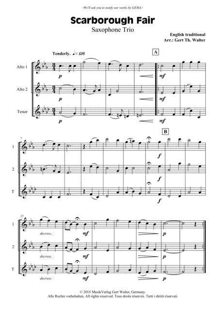 Scarborough Fair (arr. Gert Th. Walter)