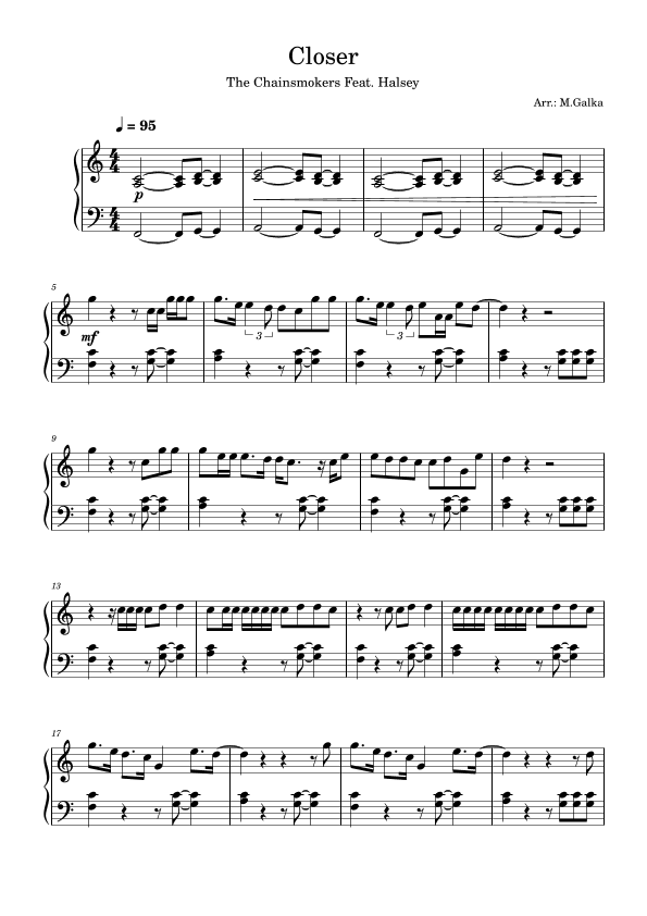 Closer (arr. M. Galka)