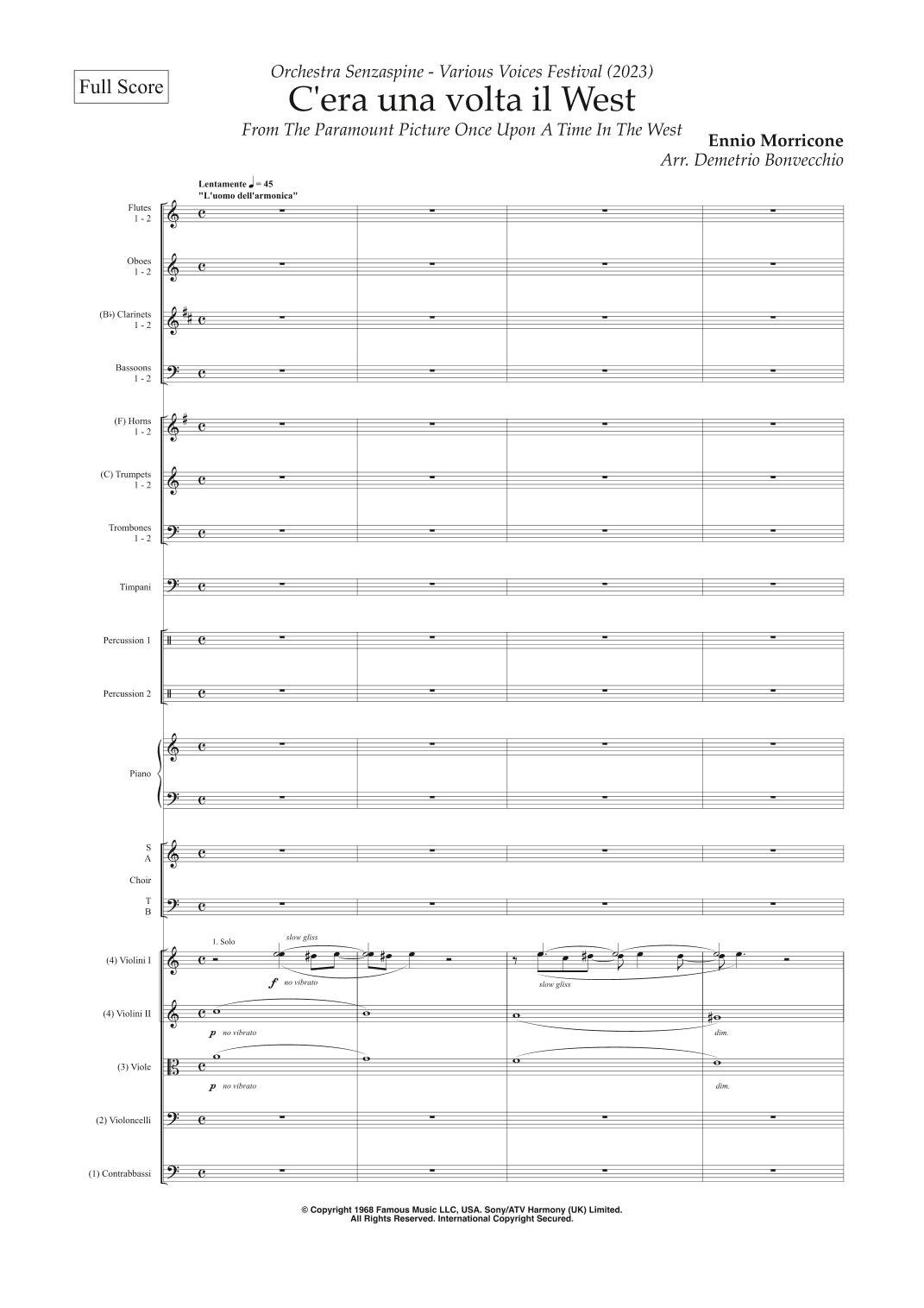 Once Upon A Time In The West (arr. Demetrio Bonvecchio)