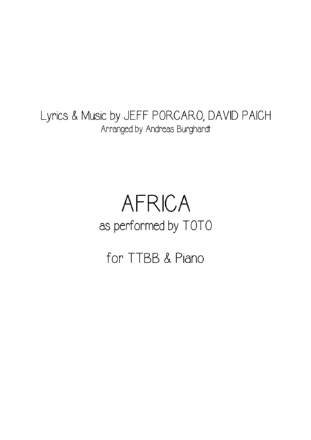 Africa (arr. Andreas Burghardt)