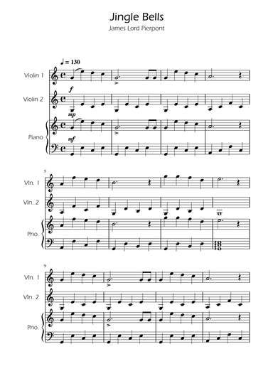 Jingle Bells - Violin Duet w/ Piano (arr. Ygor Nunes)