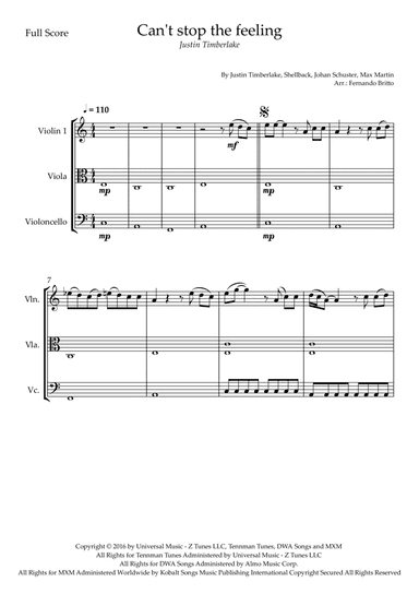 Can't Stop The Feeling! (arr. Fernando Britto)