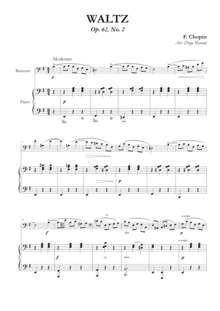 Waltz Op. 69, No. 2 for Bassoon and Piano (arr. Diego Marani)
