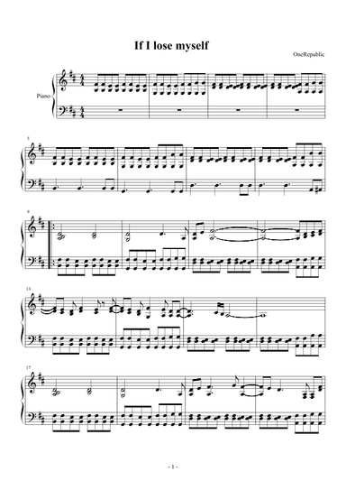 If I Lose Myself (arr. OneRepublic)