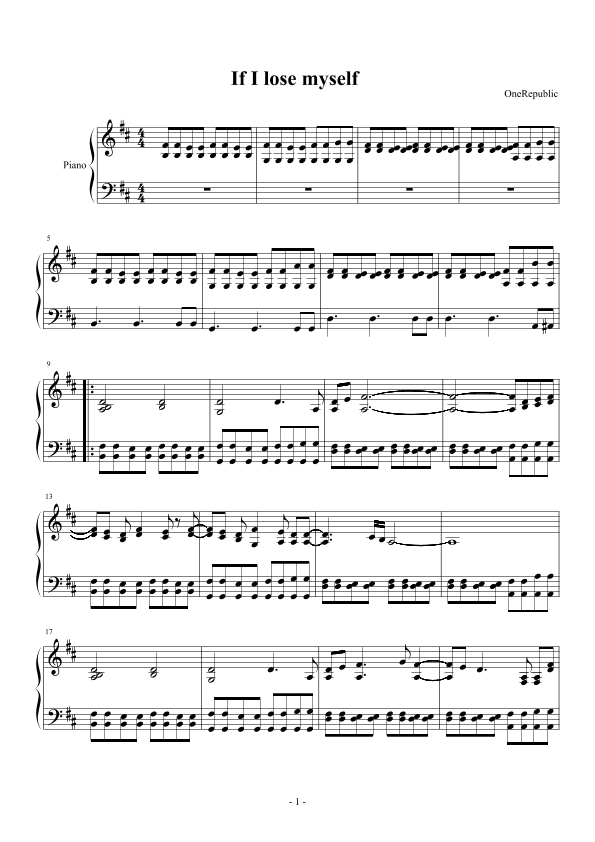 If I Lose Myself (arr. OneRepublic)