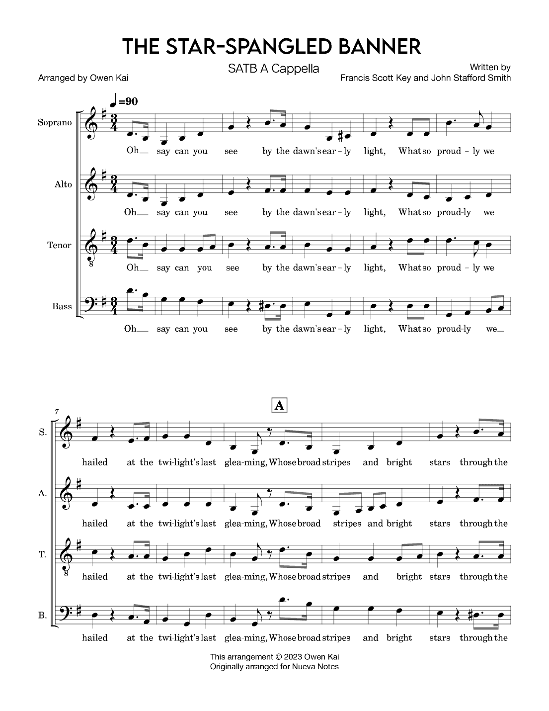 The Star-Spangled Banner (arr. Owen Kai)