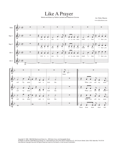 Like A Prayer (arr. Deke Sharon)