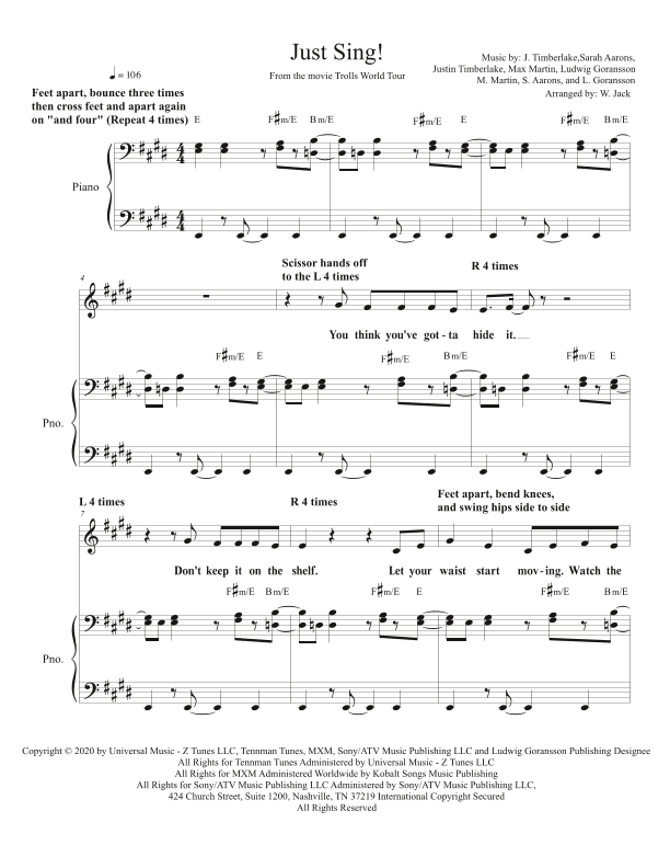Just Sing (arr. W. Jack)