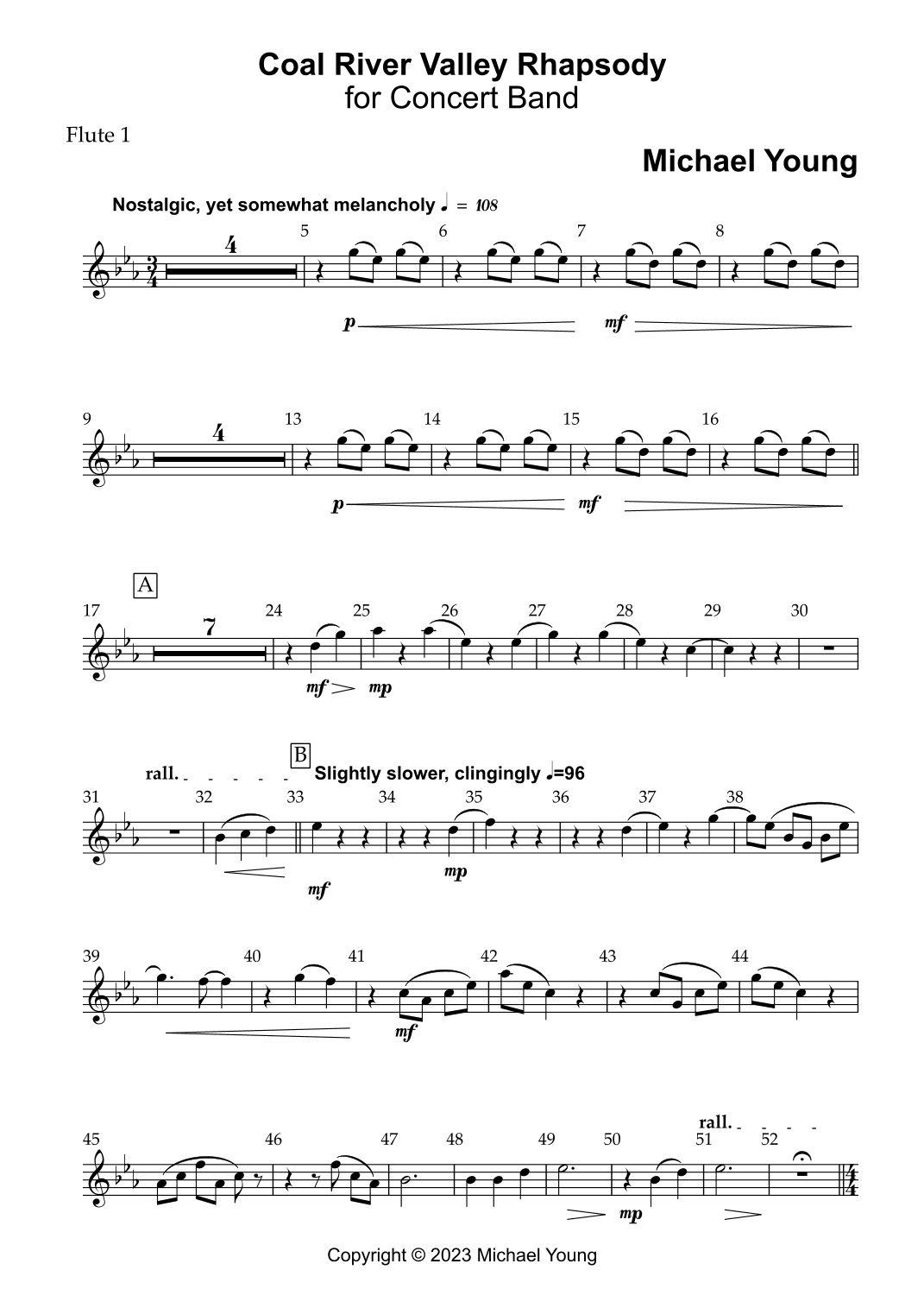 Coal River Valley Rhapsody (Concert Band) - Parts