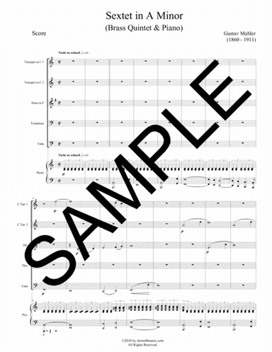 Sextet in A Minor for Brass Quintet & Piano (arr. Dorm 40 Music)