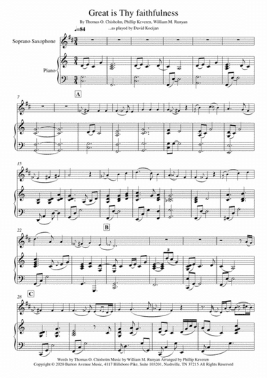 Great Is Thy Faithfulness (arr. David Kocijan)