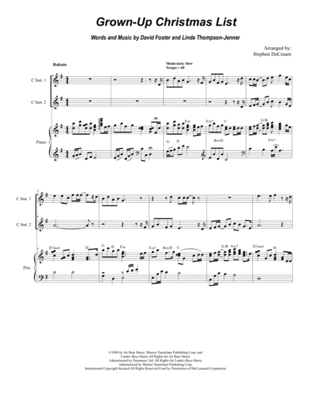 Grown-Up Christmas List (arr. Stephen DeCesare)