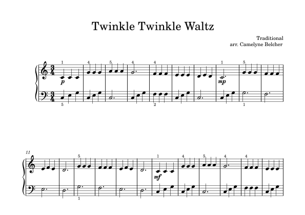 Twinkle Twinkle Waltz (arr. Camelyne Belcher)
