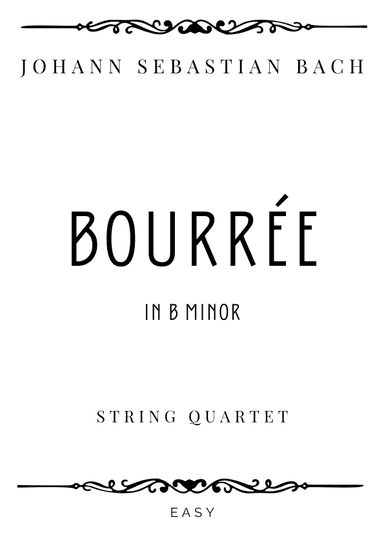J.S. Bach - Bourrée from Violin Partita No.1 in B minor - Easy (arr. Piacere Music Sheets)
