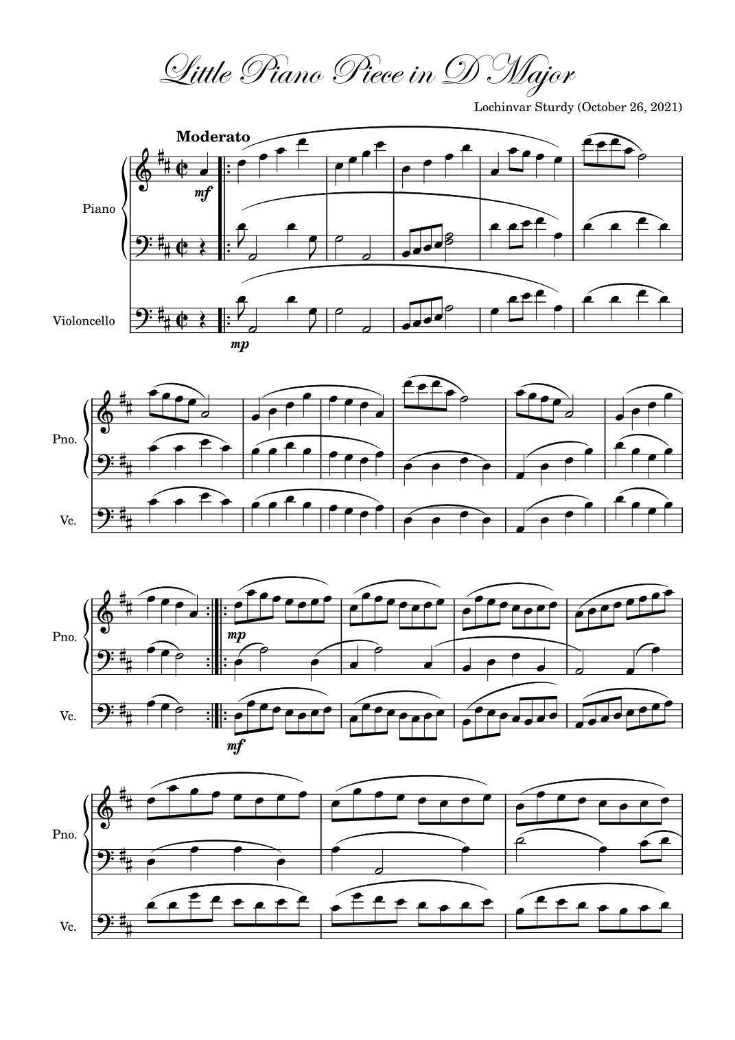 Little Piano Piece in D Major with Contrabass