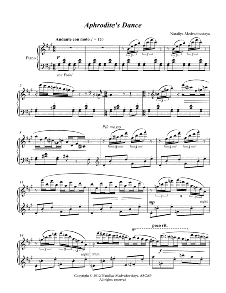 Aphrodite's Dance for piano solo