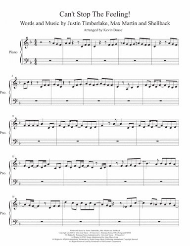 Can't Stop The Feeling  from TROLLS (arr. Kevin Busse)