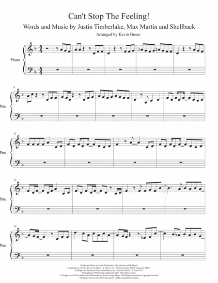 Can't Stop The Feeling  from TROLLS (arr. Kevin Busse)