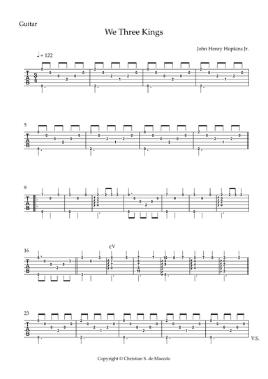 We Three Kings - TABS (arr. Christian S. de Macedo)