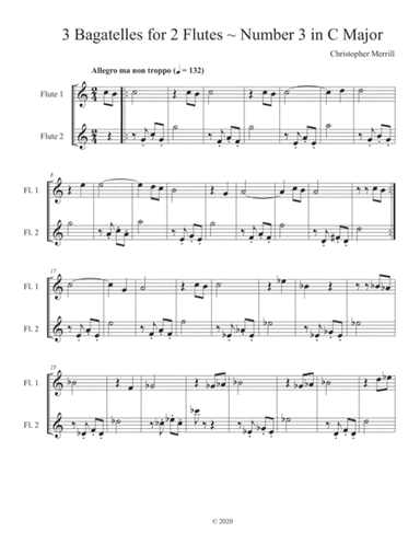 3 Bagatelles for 2 Flutes ~ Number 3 in C Major