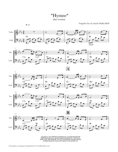 Hymne (arr. Sarah Wallin Huff)