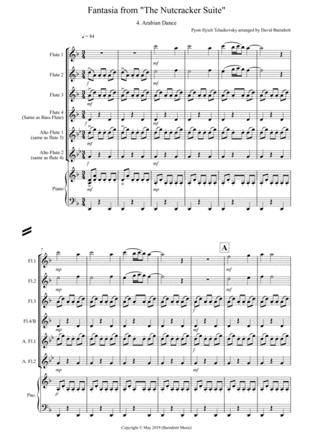Arabian Dance (Fantasia from Nutcracker) for Flute Quartet (arr. David Burndrett)