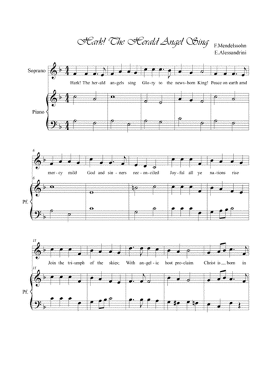Hark! The herald angels sing. Voice and piano (arr. Ester Alessandrini)