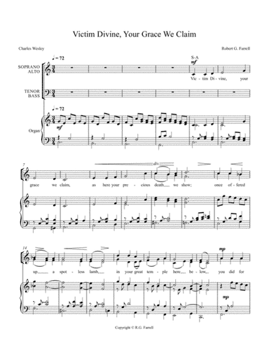 Victim Divine, Your Grace We Claim (arr. Robert G. Farrell)