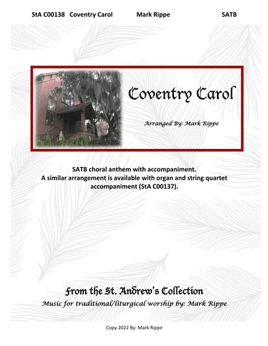 Coventry Carol (StA C00138) (arr. Mark Rippe)