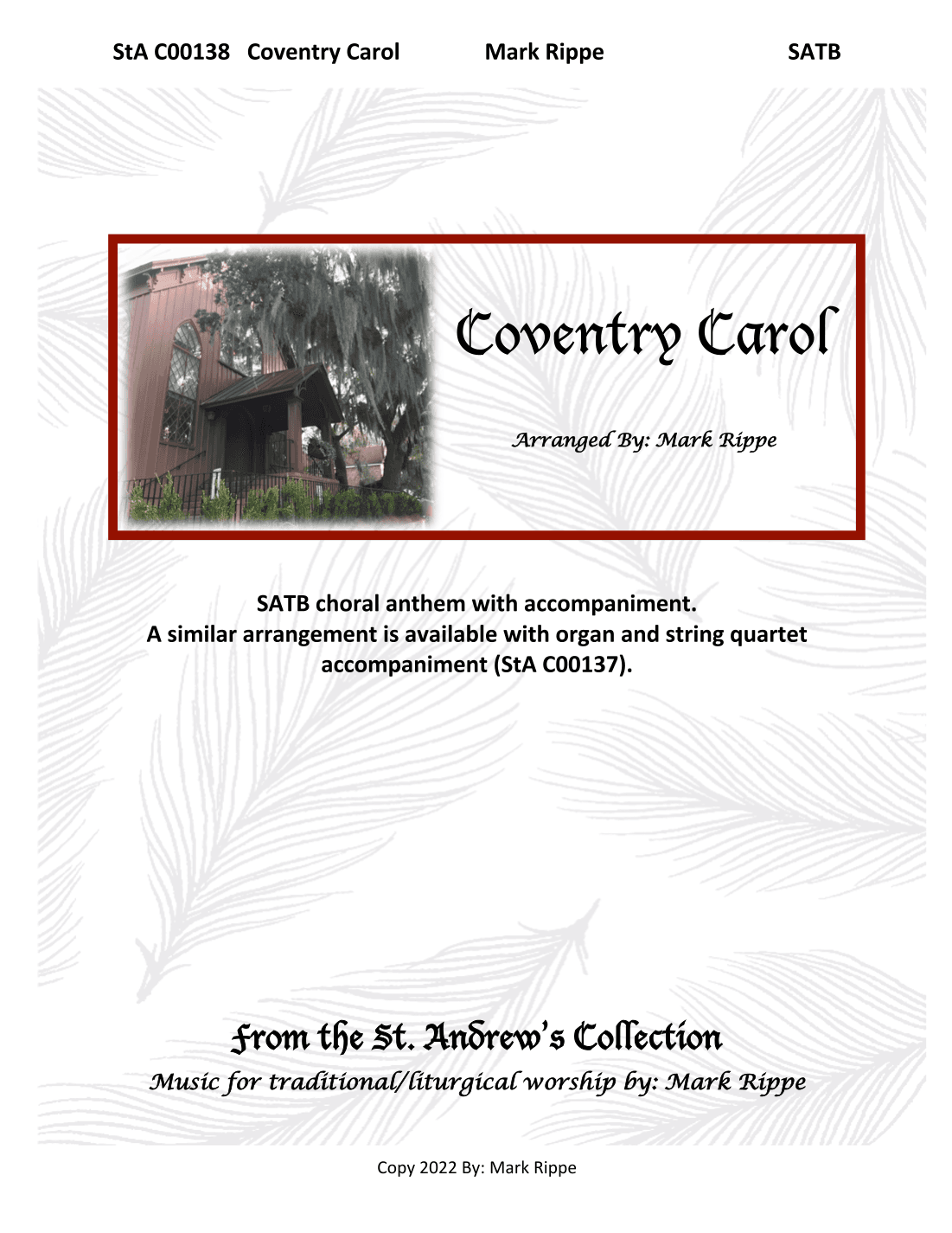 Coventry Carol (StA C00138) (arr. Mark Rippe)